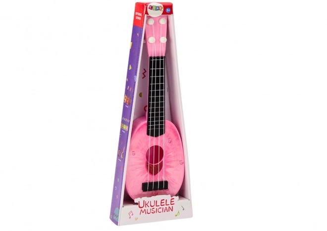 Ukulele per Bambini con Motivo di Pesca Rosa