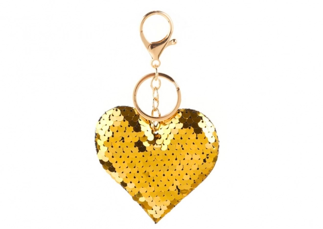 Portachiavi Cuore Sequin Argento Oro