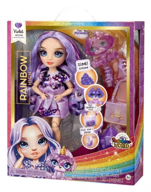 Bambola Rainbow High con animale - Violet Willow