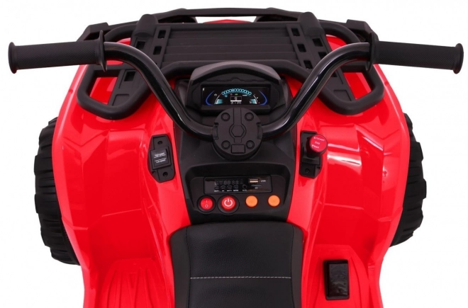 Quad XL ATV 2,4GHz a batteria per bambini Rosso + telecomando + trazione 4x4 + portapacchi + avviamento gratuito + EVA + LED audio