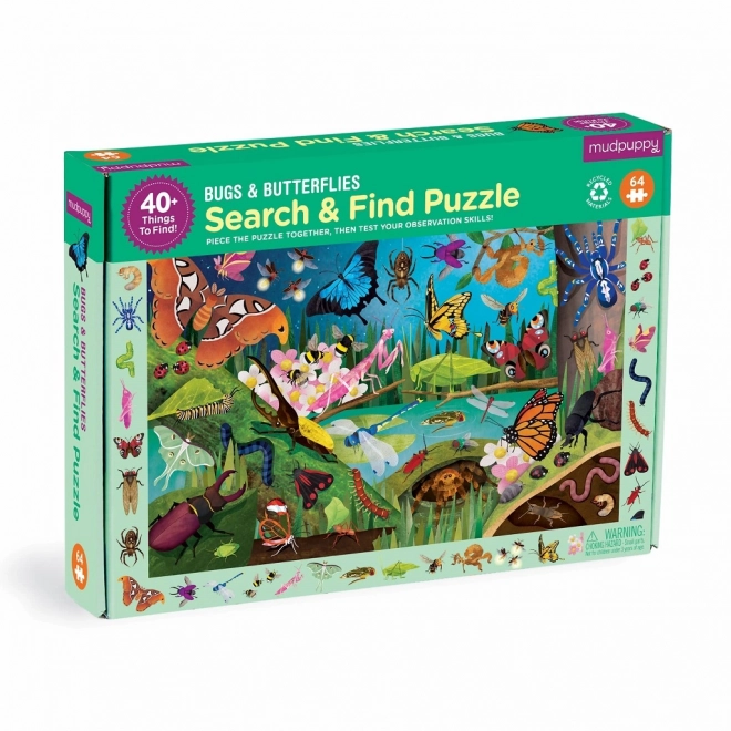 Puzzle insetti e farfalle 64 pezzi