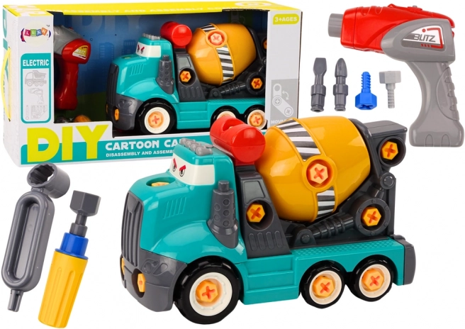 Camion Betoniera Cartoon Smontabile Fai-da-te Turchese