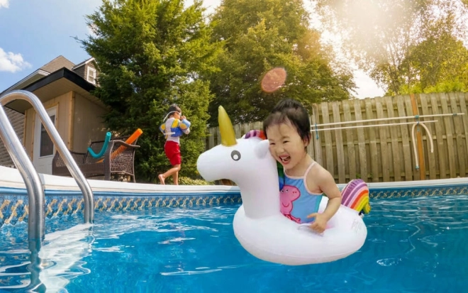 Anello gonfiabile per bambini a forma di unicorno per piscina