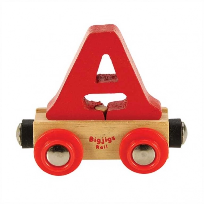 Vagone Bigjigs Rail Lettera A in legno