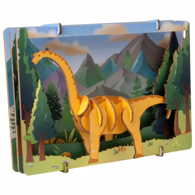 Puzzle 3D in legno Brontosaurus