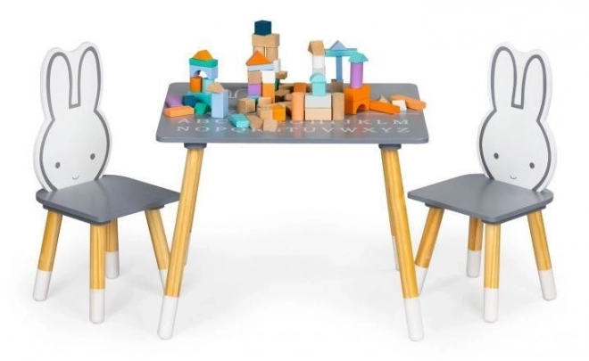 Tavolo e sedie in legno per bambini con Coniglio ECOTOYS