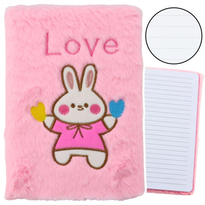 Quaderno di peluche con coniglietto Rosa