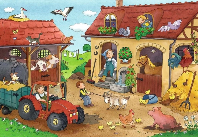 Puzzle Ravensburger lavoro nella fattoria 2x12 pezzi