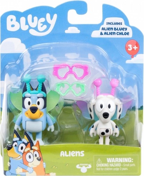 Figure Bluey confezione da due Baby Bluey e Chloe