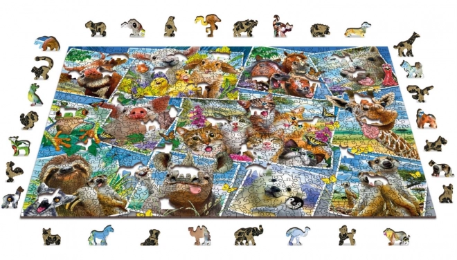 Puzzle in legno 3D - Cartoline con animali