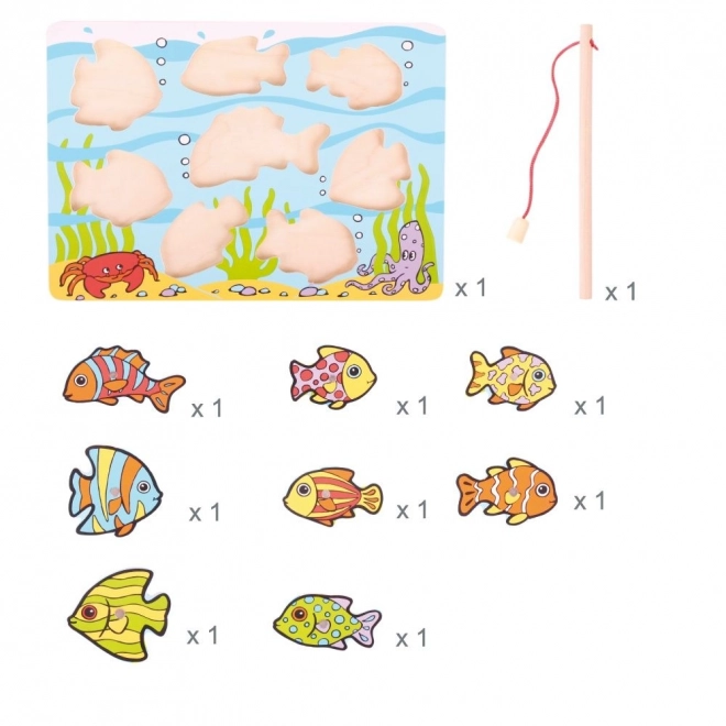 Gioco di pesca in legno Bigjigs Toys