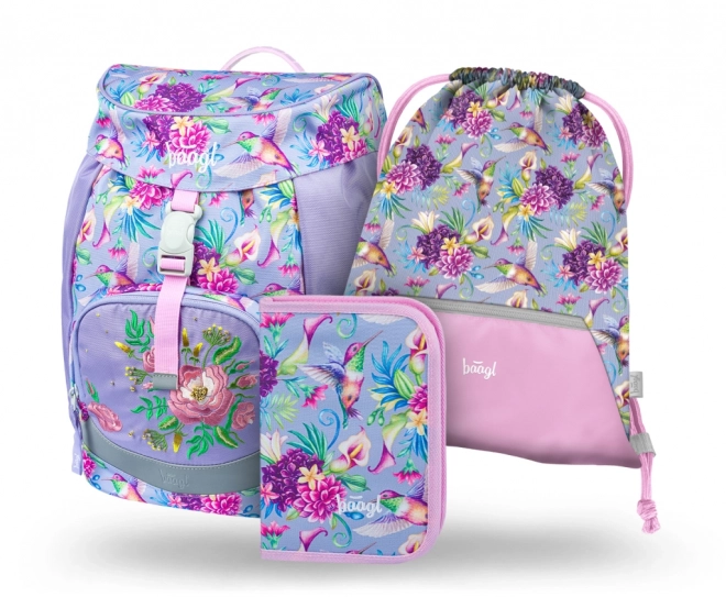 Set da 3 pezzi Airy Colibrì: Zaino, Astuccio, Sacca