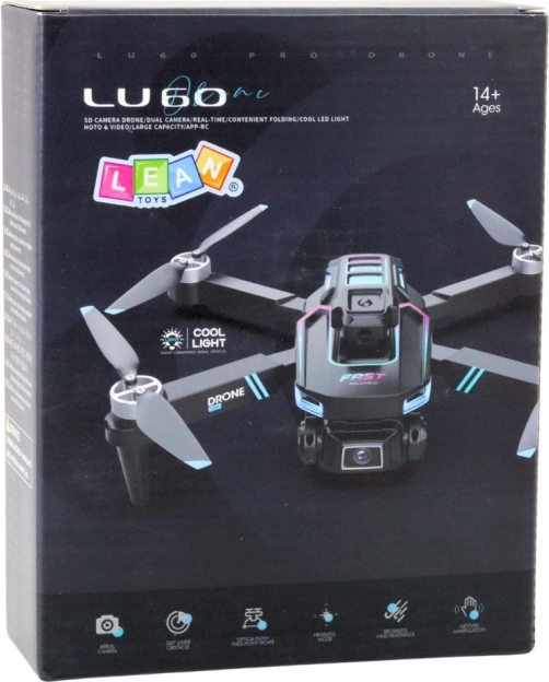 Drone LU60 con doppia fotocamera HD e luci LED nero