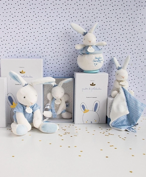 Set regalo con coniglietto marinaio e doudou