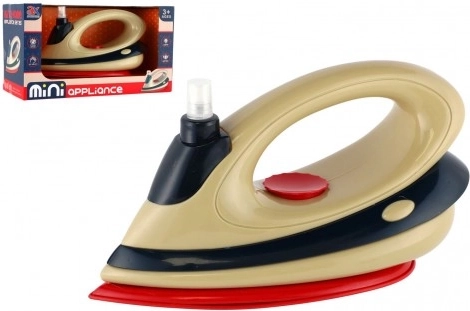 Ferro da stiro in plastica 21 cm con spruzzatore a batteria con vibrazione in scatola 26x15x13 cm