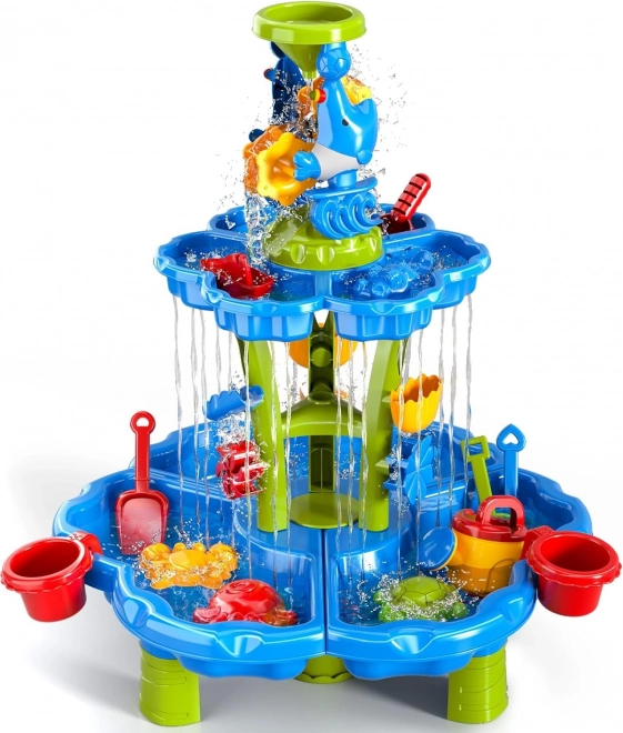 Tavolo d'acqua e sabbiera 2 in 1 XXL con fontana e delfino Woopie