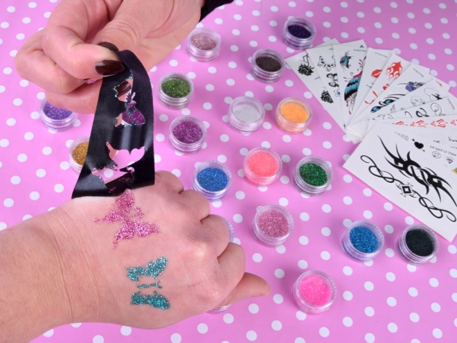 Grande set di tatuaggi glitterati per bambini