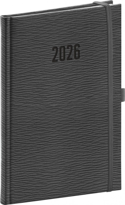Agenda settimanale Rivoli 2026 grigia 15 x 21 cm