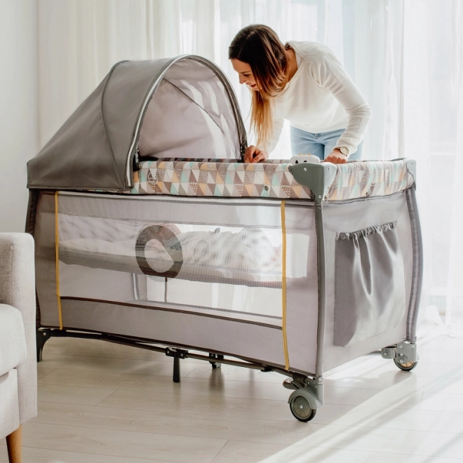 Lettino da viaggio per bambini Lionelo Sven Plus grigio