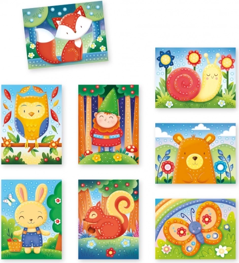 Set ricco con motivi del bosco