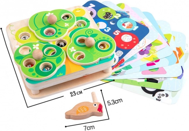 Gioco di abilità in legno 2 in 1 Tira i Vermicelli per Bambini