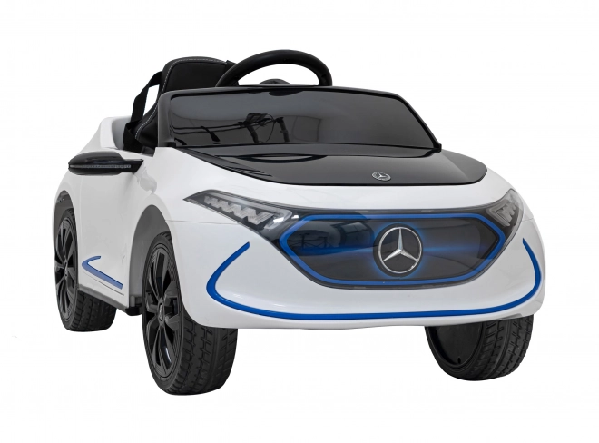 Mercedes Benz AMG EQA per bambini Bianco + Telecomando + Cinture di sicurezza a 5 punti + EVA + Display MP3 + LED