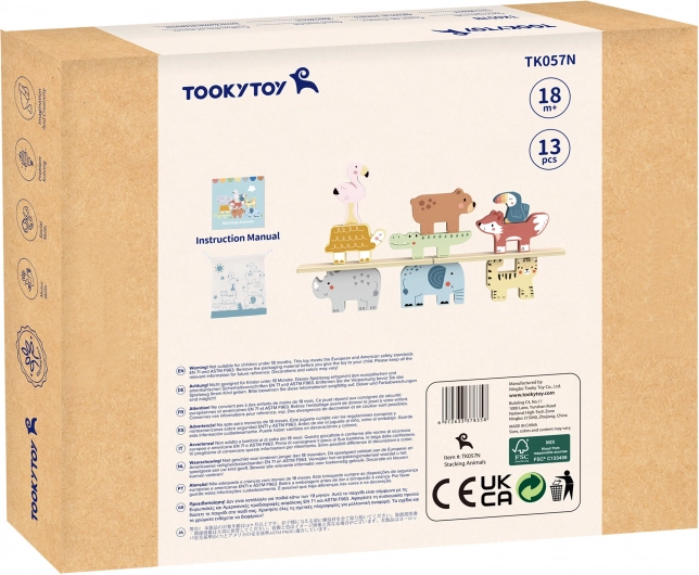 Blocchi di legno animali Montessori 9 pezzi di Tooky Toy