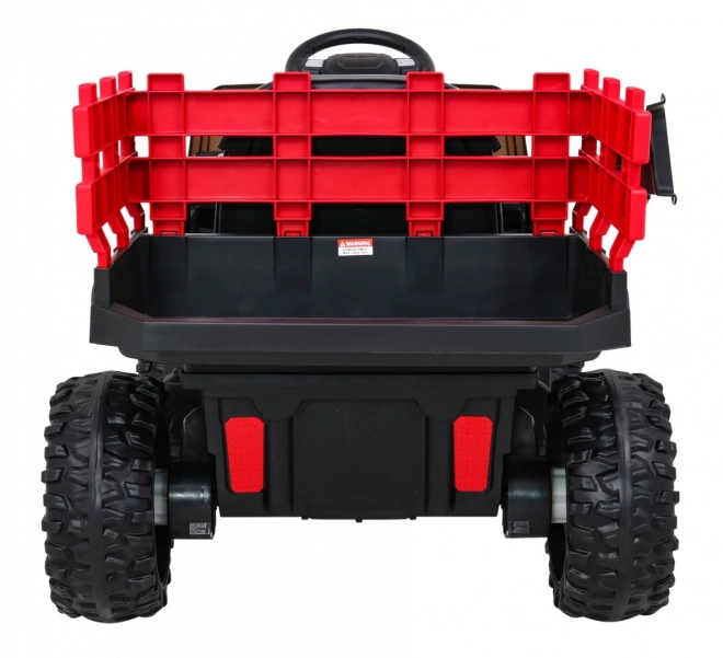 Pick-up agricolo per bambini rosso + telecomando + vagone bagagli + pala + EVA + MP3 LED