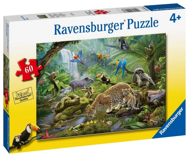 Puzzle Animali nella Foresta Pluviale 60 Pezzi