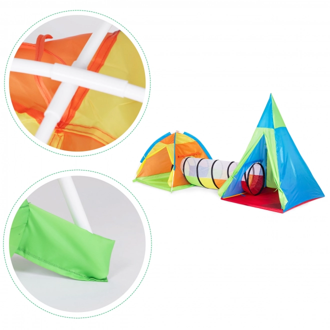 Set tenda per bambini 3 in 1 Igloo Tipi Tunnel