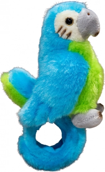 Pappagallo di peluche blu da polso