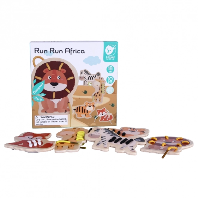 Set di Animali in Legno da Infilare Classic World