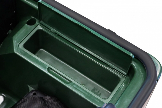 Auto militare retrò per 3 bambini Verde + trazione 4x4 + spazi di stoccaggio + EVA + avvio lento + MP3 LED