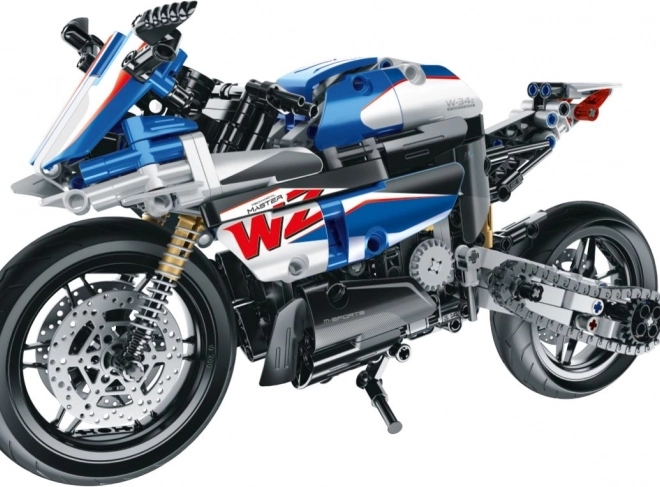 Costruzione moto blu