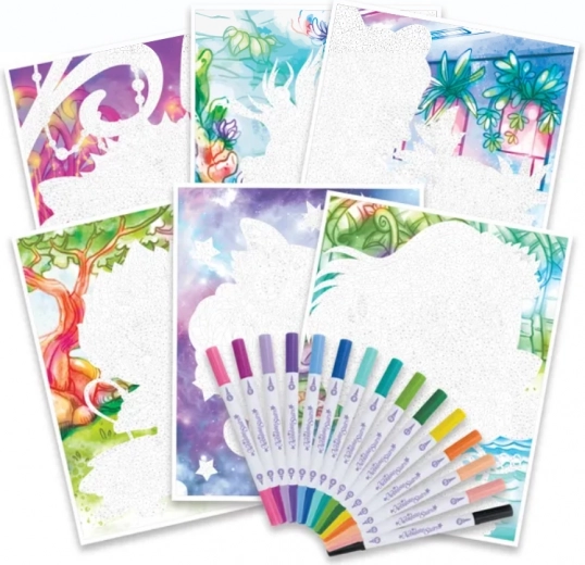 15 pennarelli a doppia punta con una ricca tavolozza di colori