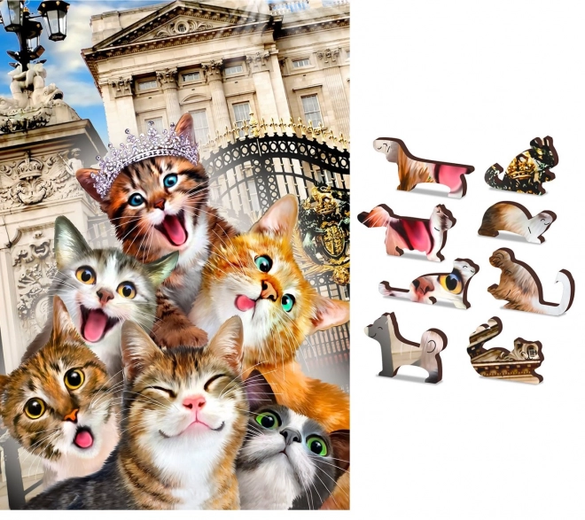 Puzzle Di Legno London Cats 2 in 1 75 Pezzi EKO