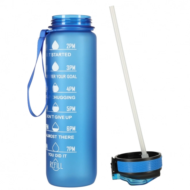 Borraccia rosa 1L per palestra con beccuccio e misurino motivazionale – Blu