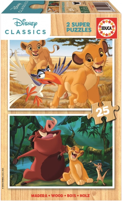 Puzzle in legno Il Re Leone 2×25 pezzi EDUCA
