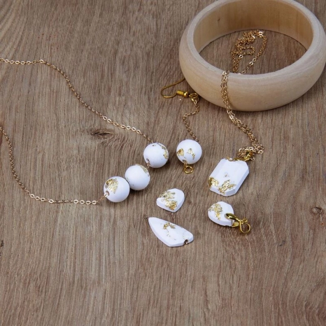 Kit creativo Sycomore per gioielli in cemento e foglie d'oro