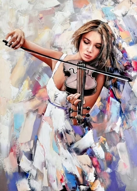 Pittura diamante Violinista 30x40 cm