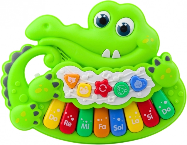 Pianola interattiva per bambini con suoni e luci di animali in verde