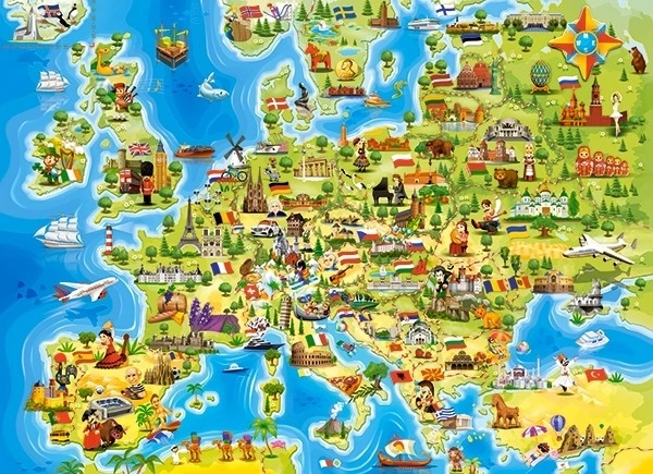 Puzzle 100 pezzi Mappa dell'Europa