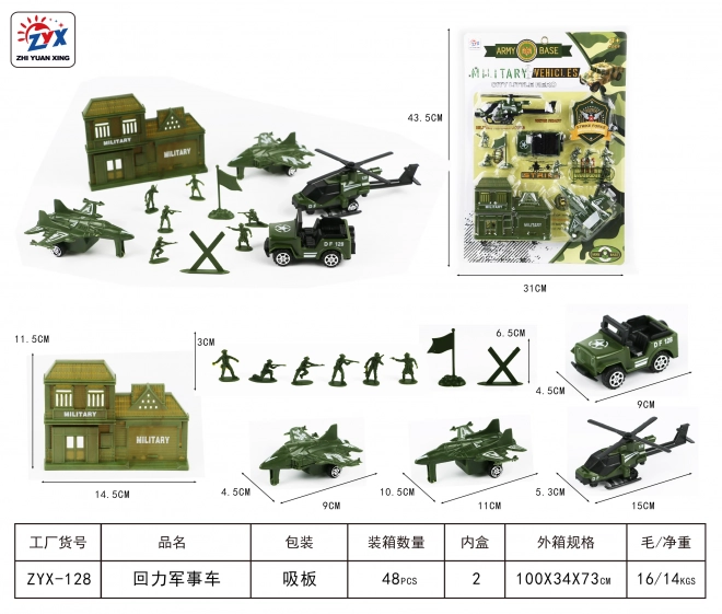 Set di Veicoli Militari con Elicottero