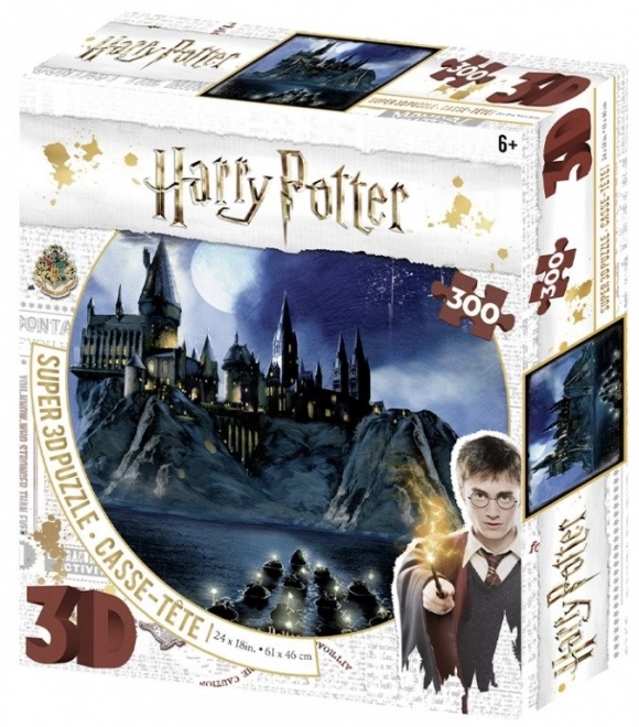 Puzzle 3D Harry Potter: Castello di Hogwarts Notturno 300 Pezzi