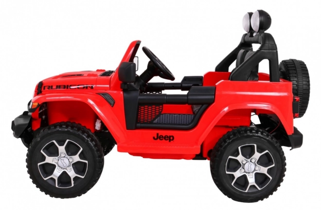 Jeep Wrangler Rubicon a batteria per bambini Rosso + telecomando + radio MP3 LED + ruote EVA
