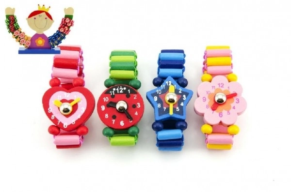 Orologio in legno per bambini con supporto