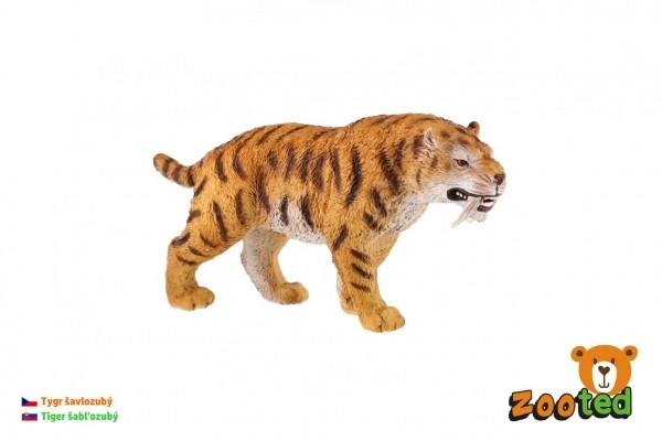 Tigre dai denti a sciabola in plastica 13 cm