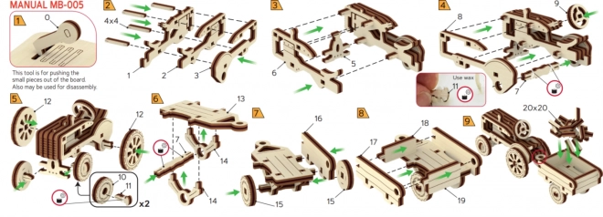 Puzzle 3D in legno - Trattore con rimorchio