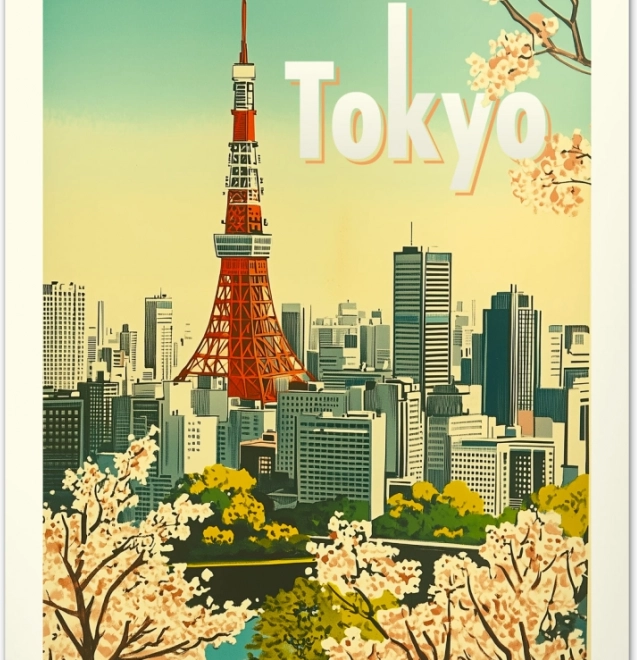 Calendario da parete Vintage poster – città del mondo 2026