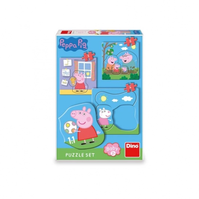 Puzzle baby Peppa Pig e famiglia 3 in 1